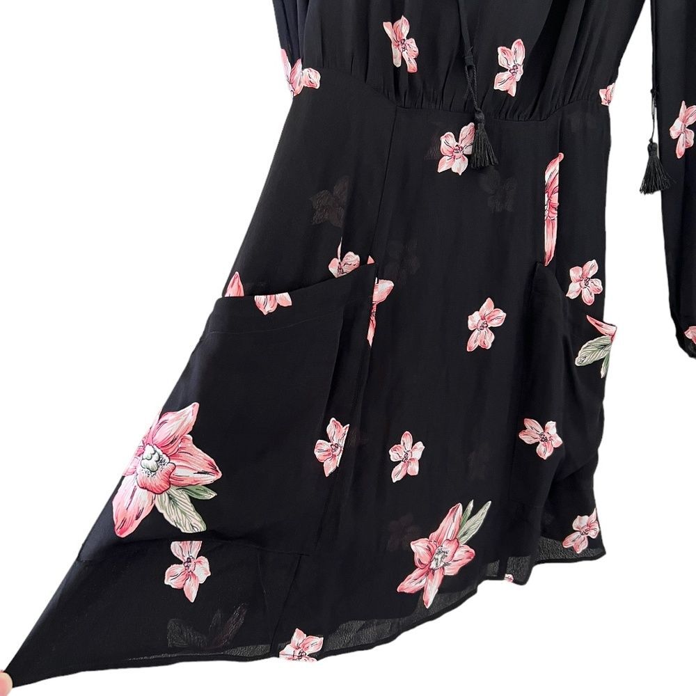 Reformation Misha Black Floral Mini Dress Size 2 - Picture 10 of 16